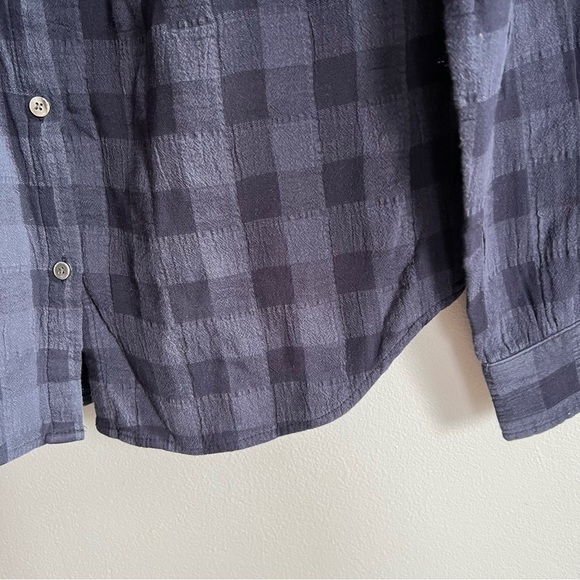 Alex Mill Navy Checkered Blouse - Picture 5 of 7